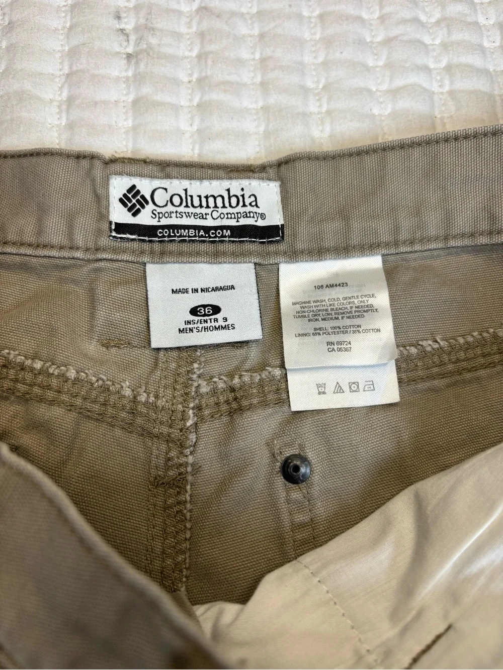 Columbia Men's 36 Khaki Cargo Utility Shorts 9